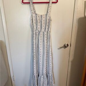 Urban Outfitters White and Blue Striped Maxi Dress